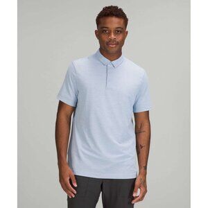 LULULEMON evolution polo shirt short sleeve knit casual light blue lightweight M